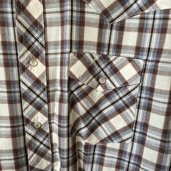 Wrangler Snap Button Plaid Western Shirt - Picture 6 of 6